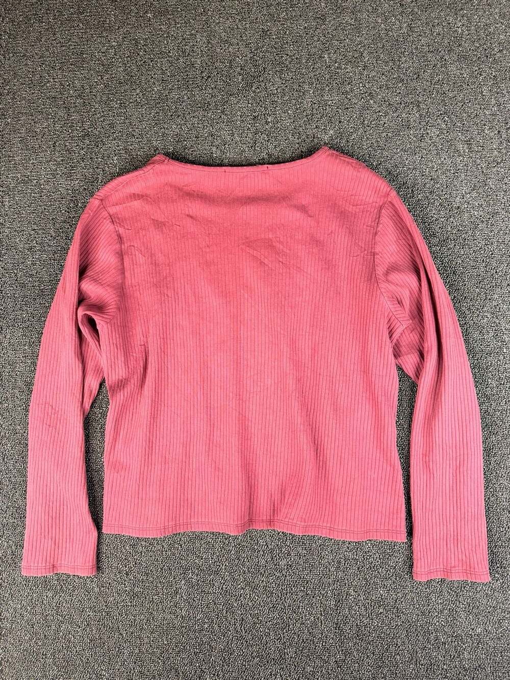 Zrinka Ribbed Long Sleeve Shirt Size XL Pink Scoop Neck